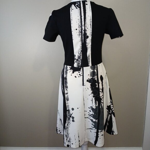 YOANA BARASCHI, BLACK AND WHITE SPLATTER DESIGN, WOMENS DRESS, SIZE MEDIUM - Picture 5 of 10